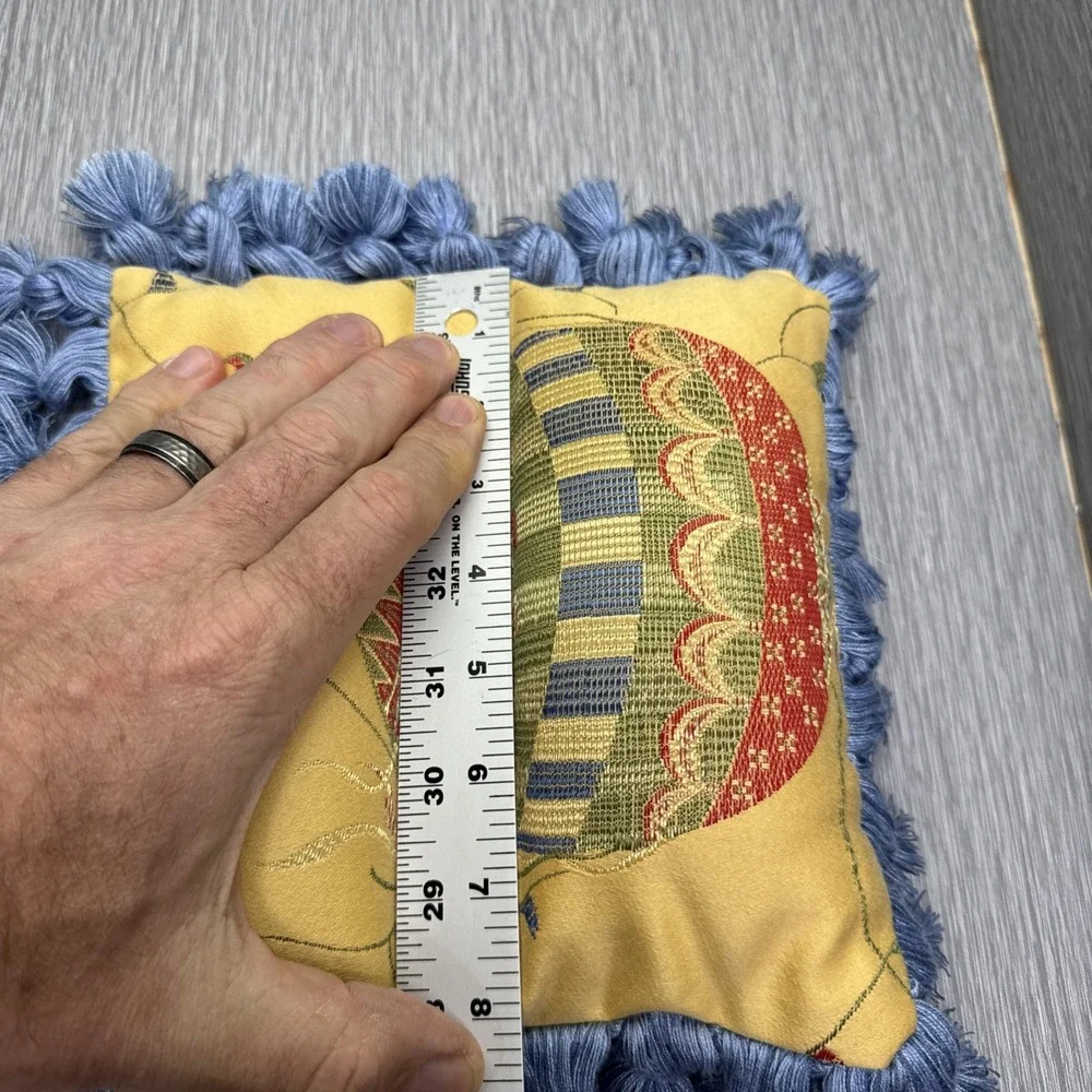 Embroidered‎ Decorative Throw Pillow Whimsical Hot Air Balloon Tassel Fringe